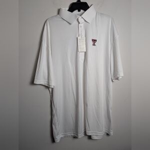Collars & Co Texas Tech Short Sleeve Polo White Red Sz 2x